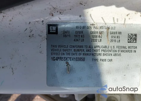 2014 Buick Verano Convenience Group z USA, uszkodzony, nr VIN 1G4PR5SK7E4103850